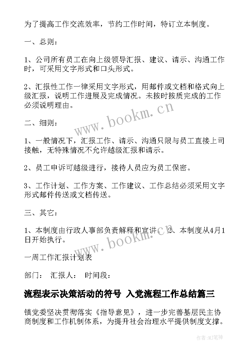 2023年流程表示决策活动的符号 入党流程工作总结(优质7篇)