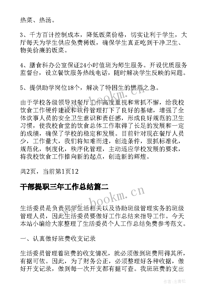 2023年干部提职三年工作总结(汇总10篇)