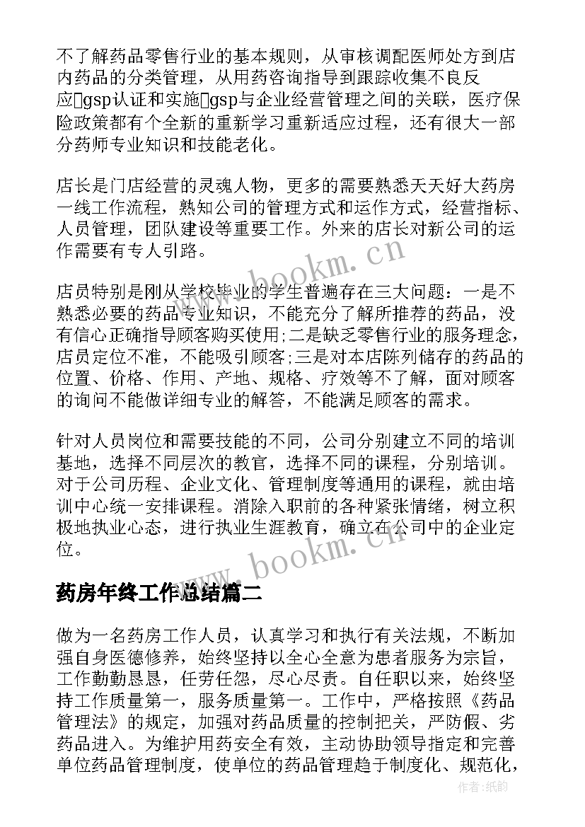 药房年终工作总结(精选7篇)