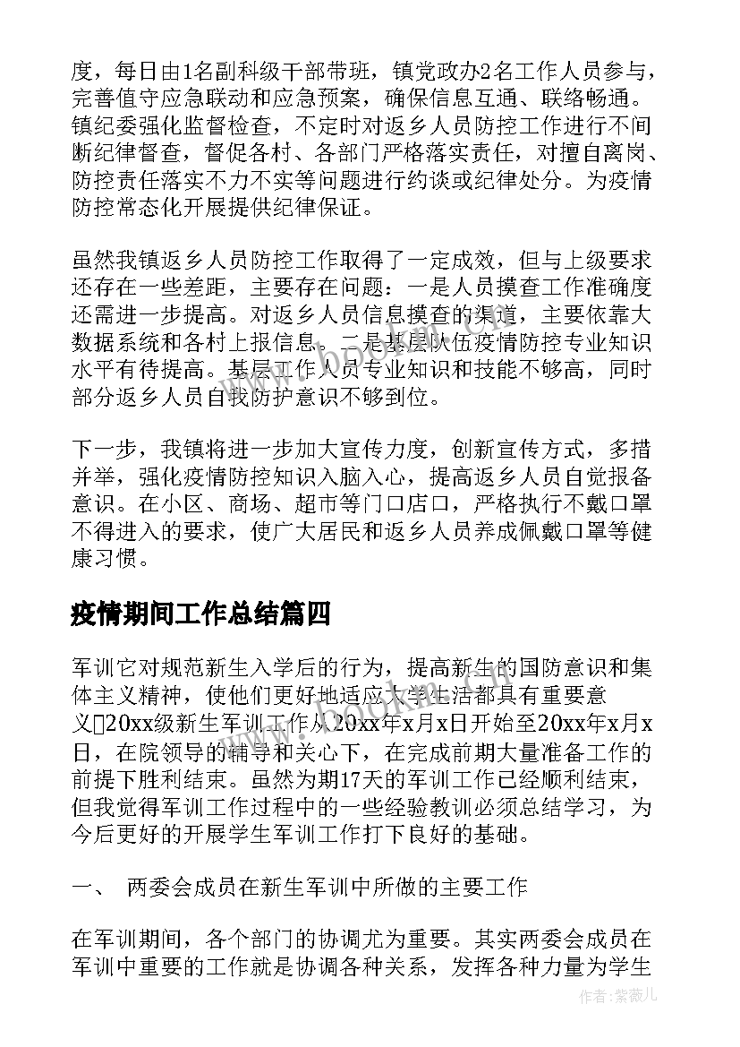 2023年疫情期间工作总结(大全5篇)