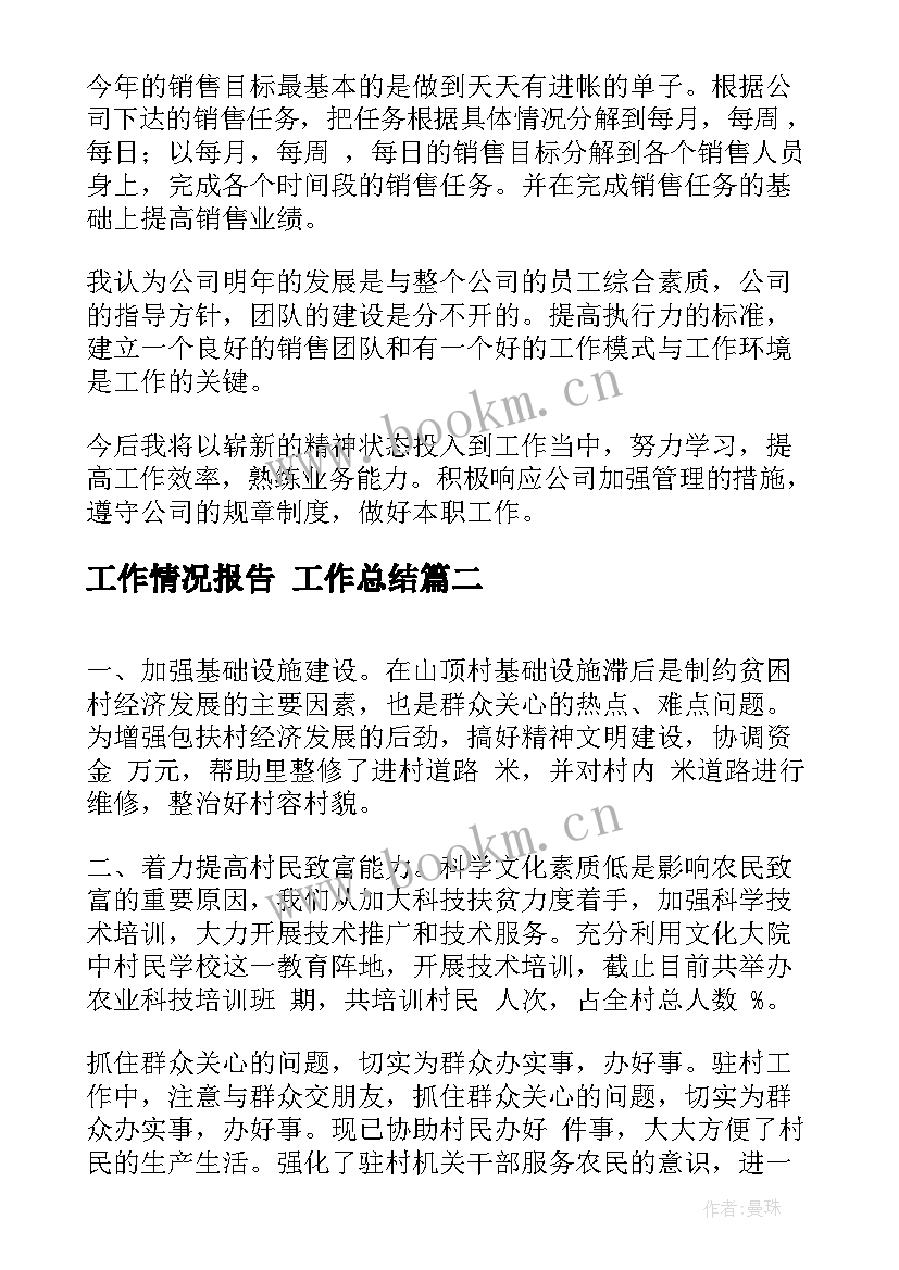 2023年工作情况报告 工作总结(大全5篇)