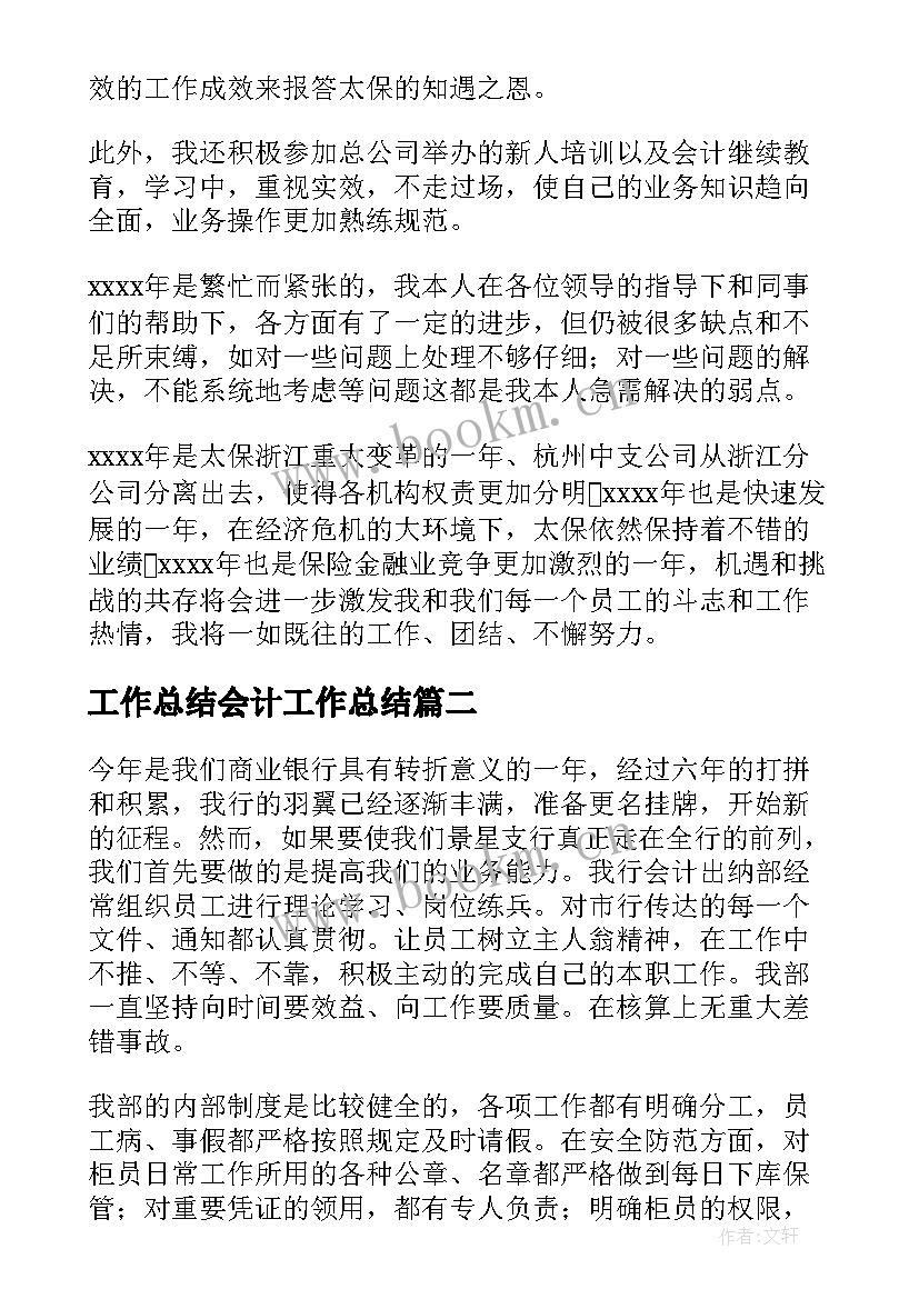 最新工作总结会计工作总结(通用10篇)