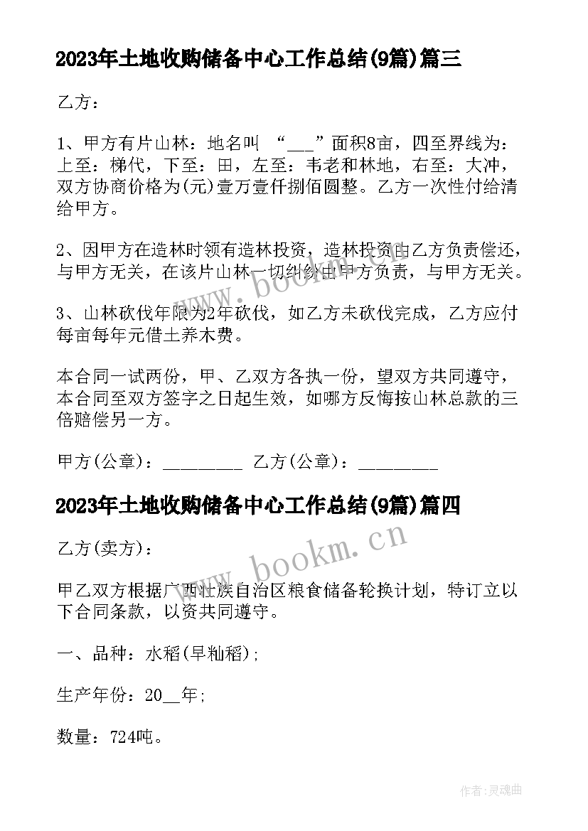 2023年土地收购储备中心工作总结(实用9篇)