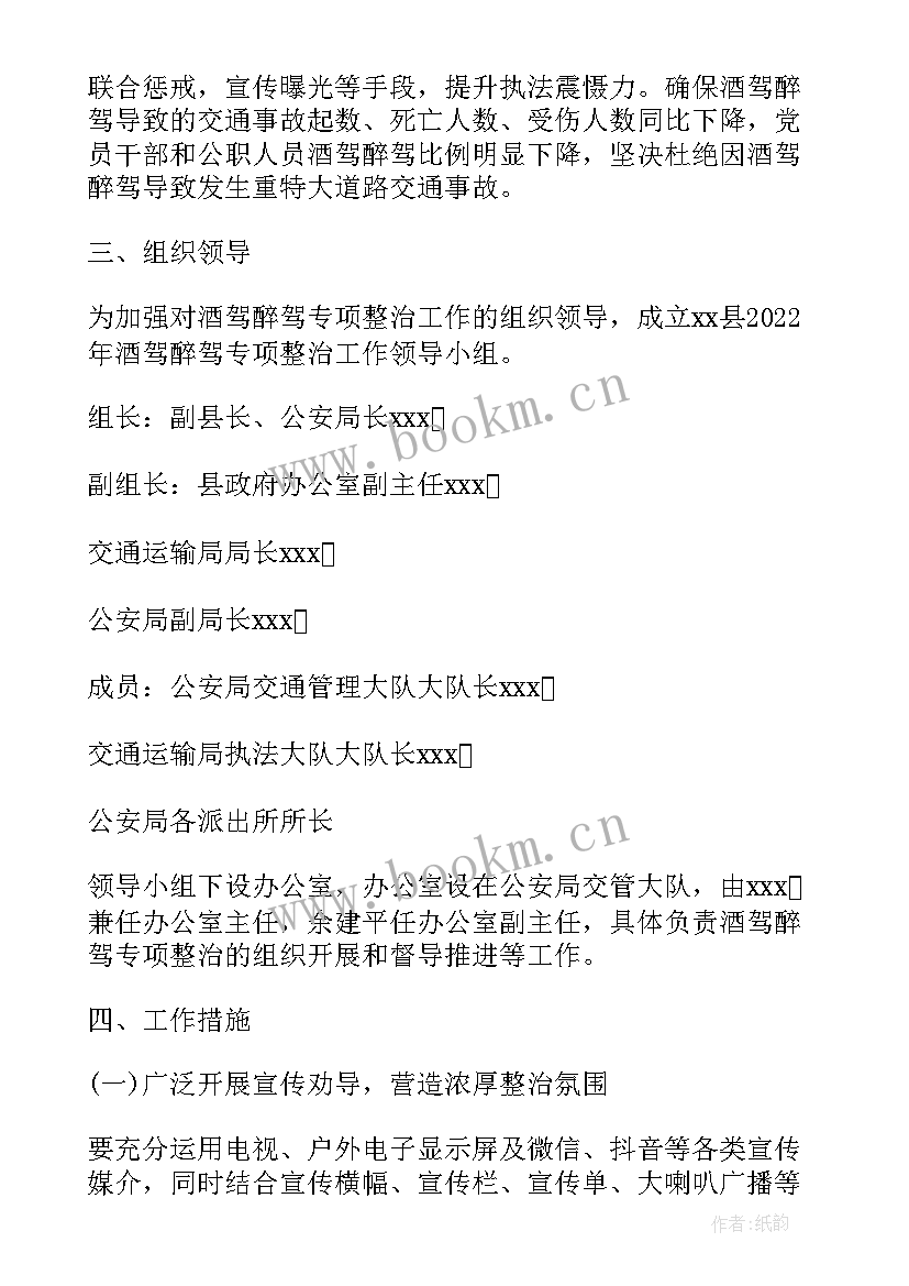 酒驾醉驾思想汇报部队 开展酒驾醉驾专项整治活动方案(大全7篇)