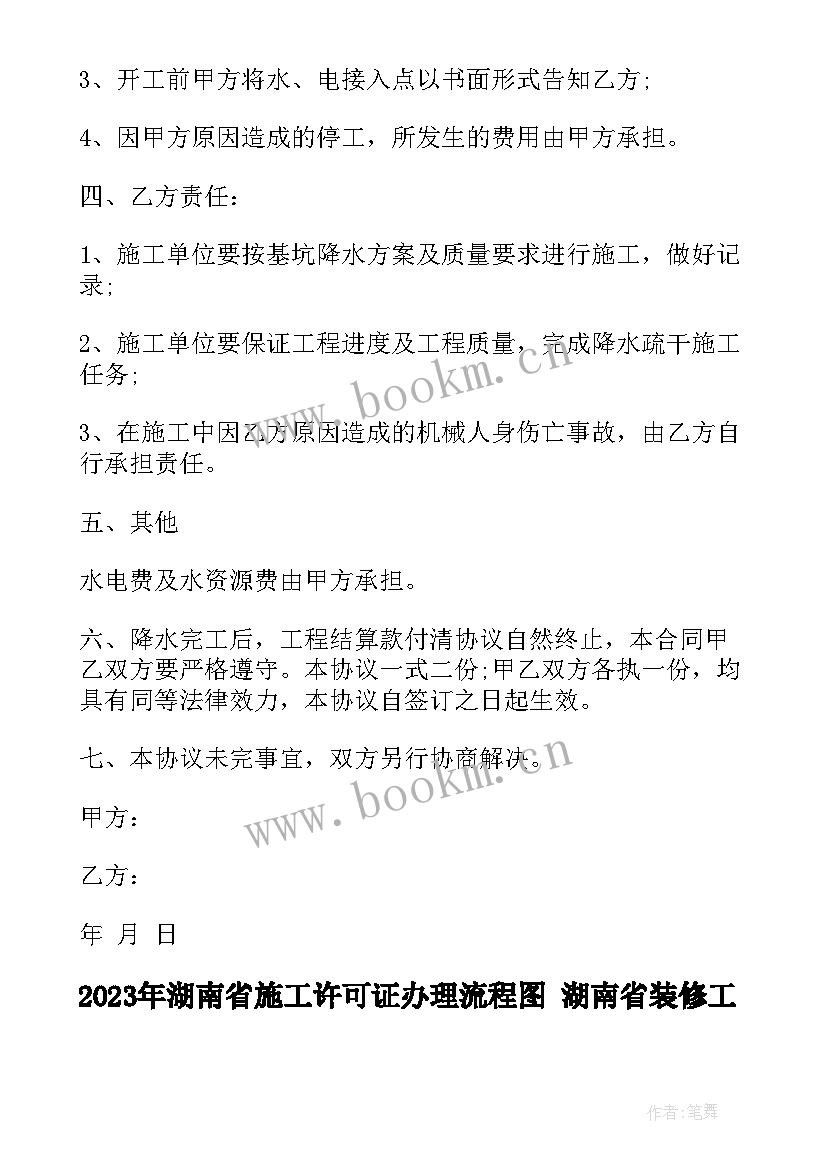 湖南省施工许可证办理流程图 湖南省装修工程合同(通用8篇)