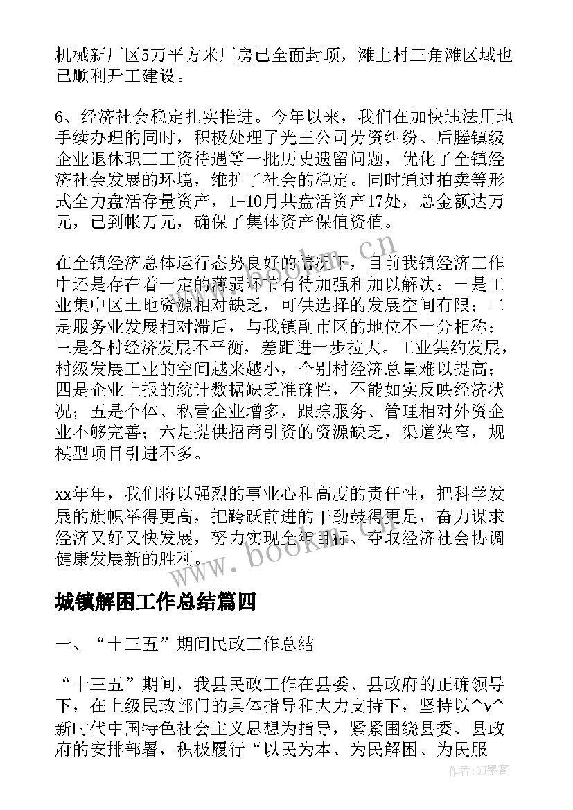 最新城镇解困工作总结(大全7篇)