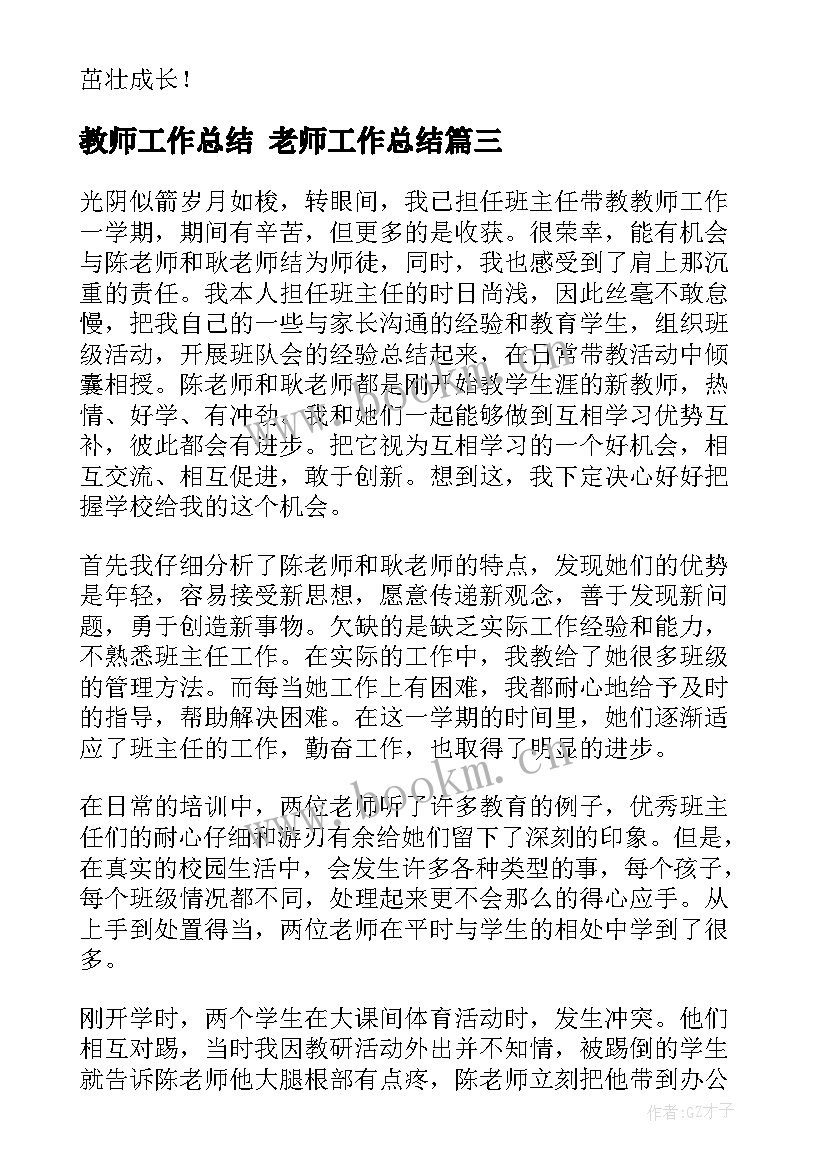 2023年教师工作总结 老师工作总结(精选6篇)