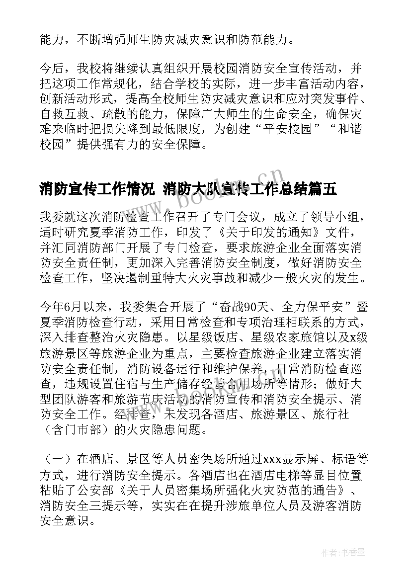 消防宣传工作情况 消防大队宣传工作总结(模板7篇)