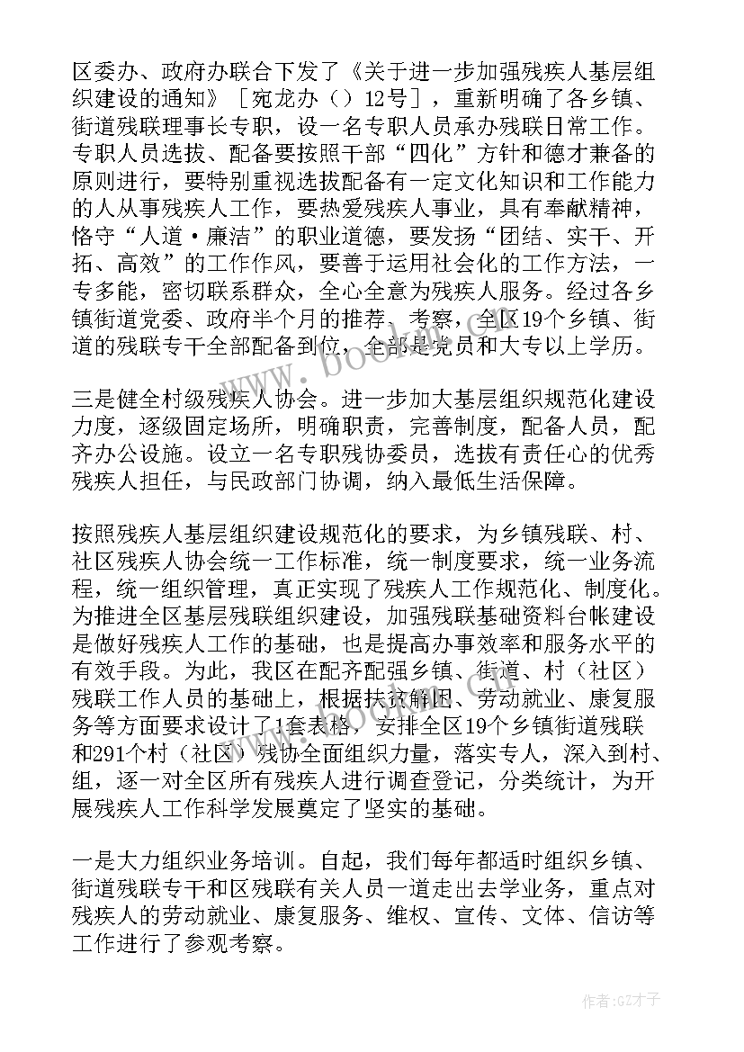 残疾人年度工作总结 残疾人工作总结(汇总5篇)