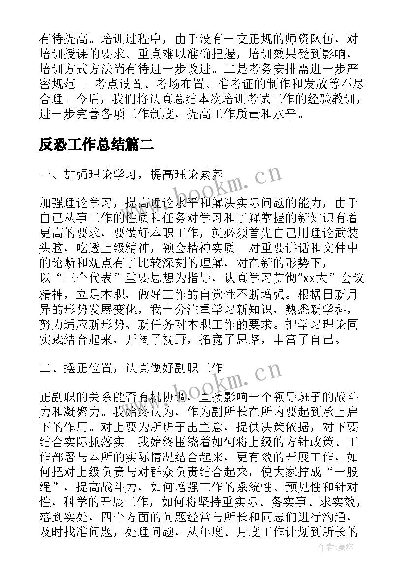 2023年反恐工作总结(模板8篇)