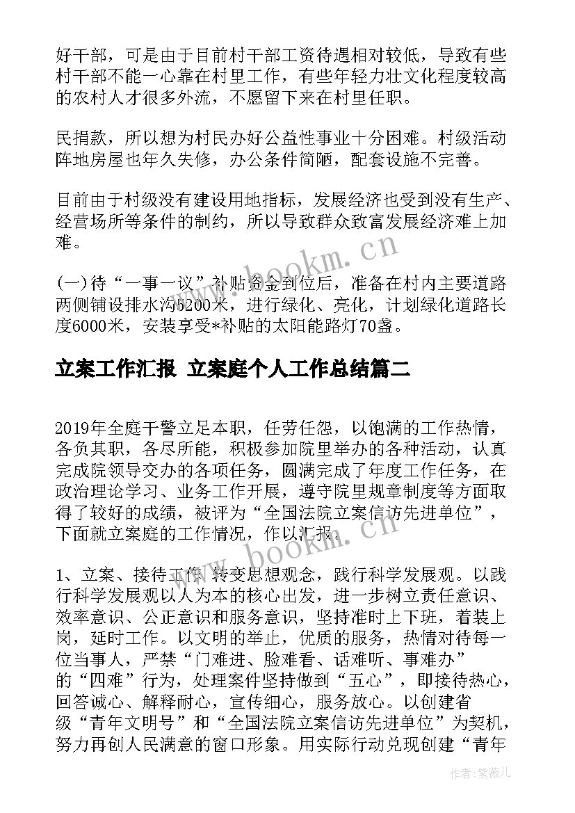 立案工作汇报 立案庭个人工作总结(模板5篇)