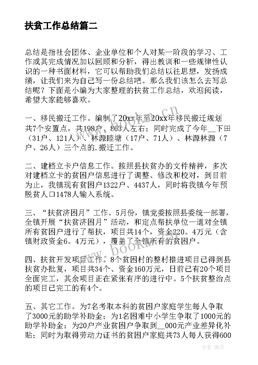 扶贫工作总结(实用7篇)