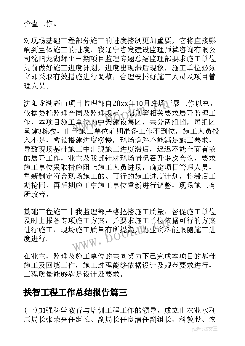 最新扶智工程工作总结报告(实用6篇)