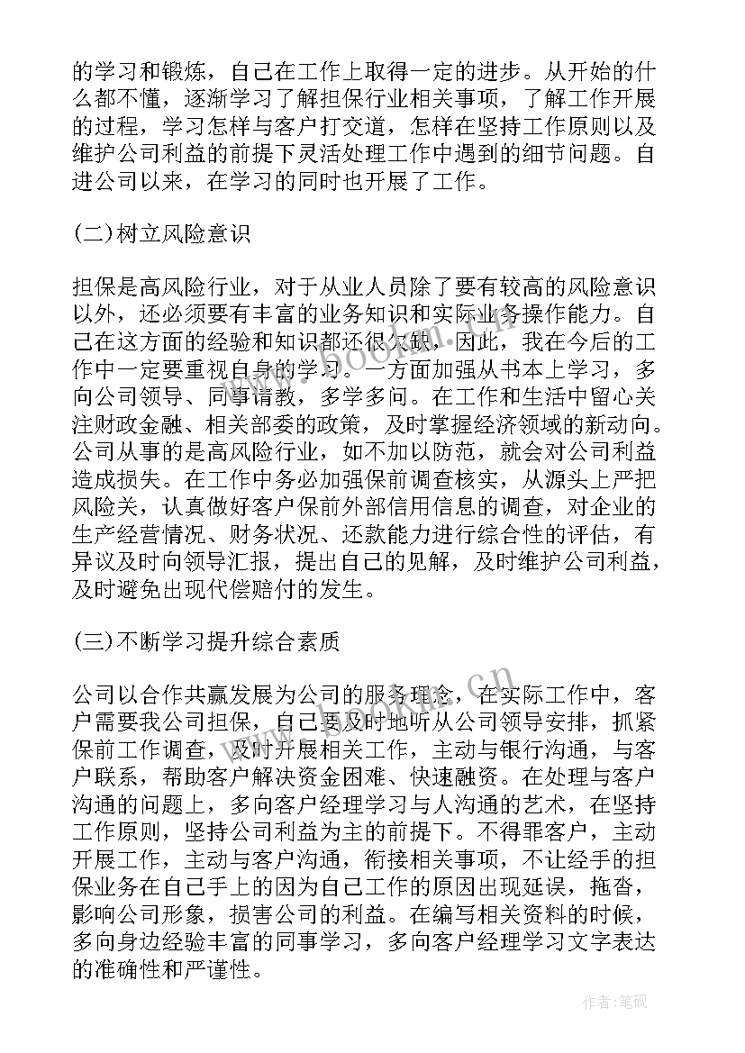 最新担保公司的工作总结 担保公司年度工作总结(大全6篇)