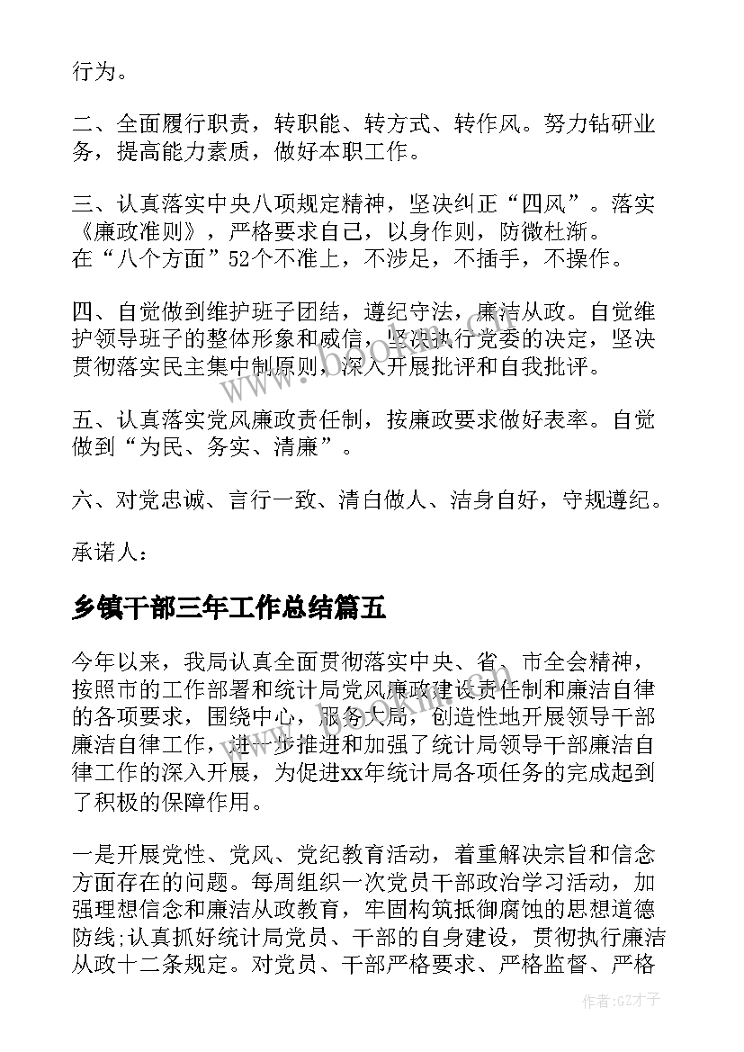 2023年乡镇干部三年工作总结(实用5篇)