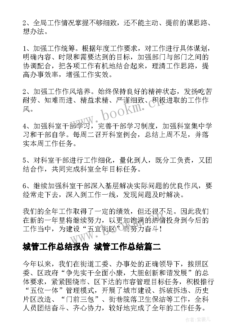 2023年城管工作总结报告 城管工作总结(大全7篇)