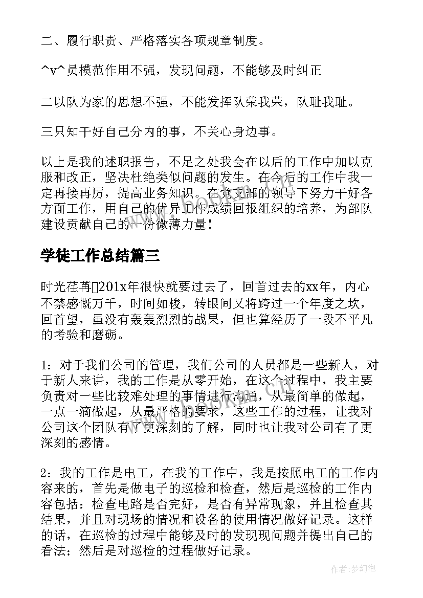 2023年学徒工作总结(汇总10篇)