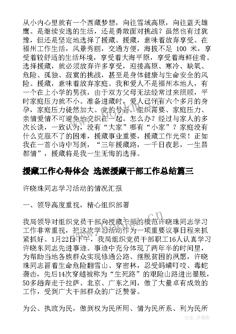 最新援藏工作心得体会 选派援藏干部工作总结(实用5篇)