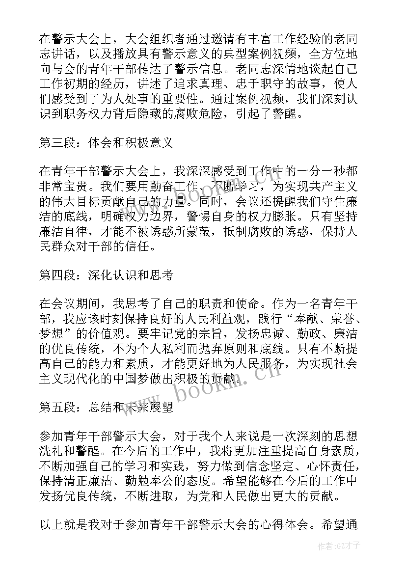 最新青年干部警示教育 青年干部警示大会心得体会(模板5篇)