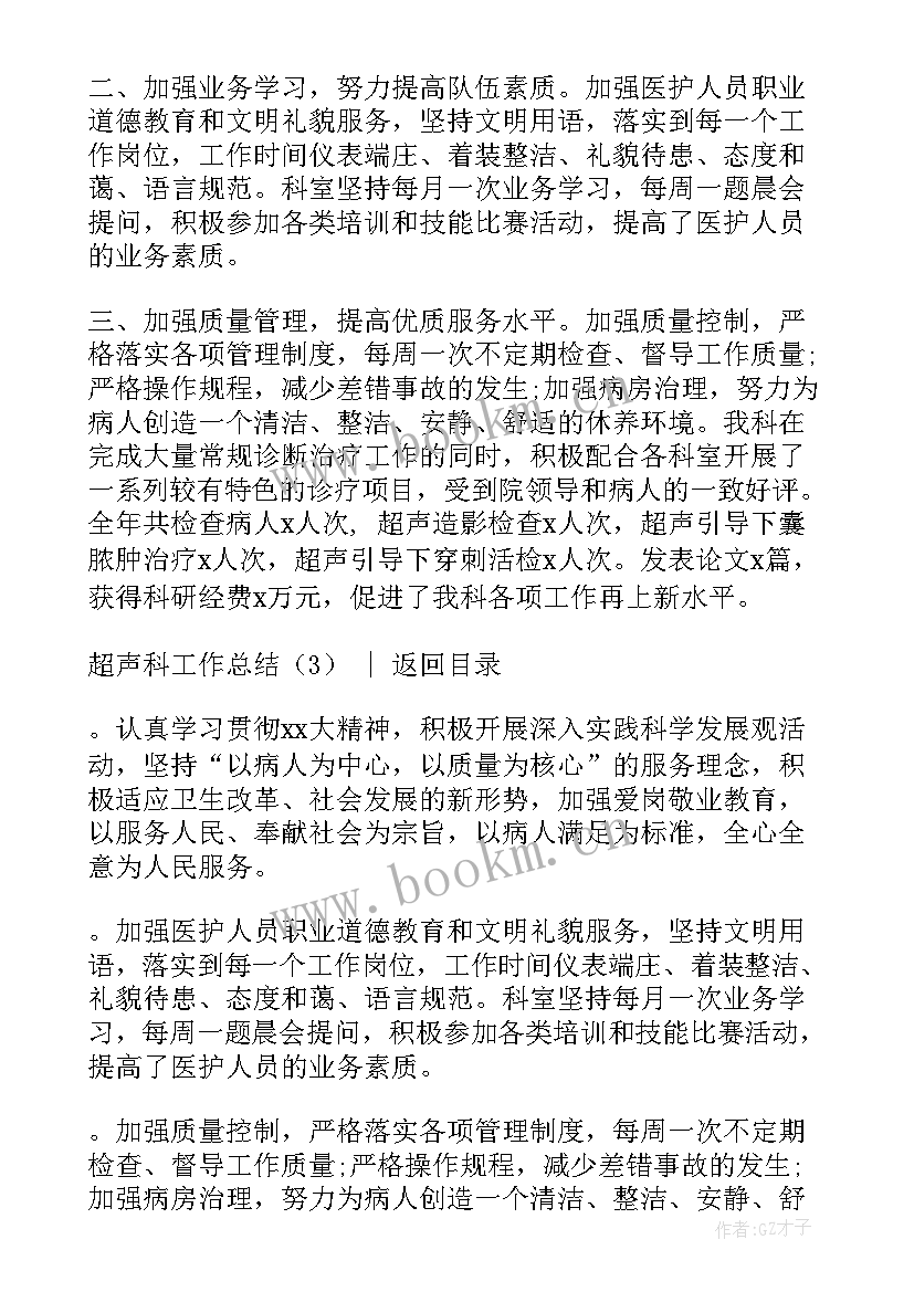 2023年超声年终总结(汇总8篇)