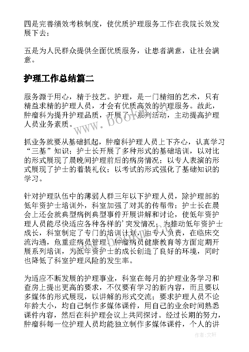 2023年护理工作总结(精选8篇)