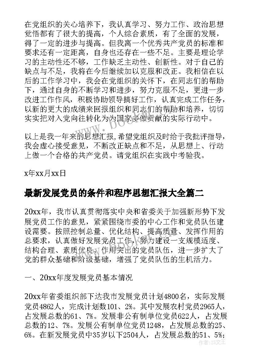 2023年发展党员的条件和程序思想汇报(精选7篇)