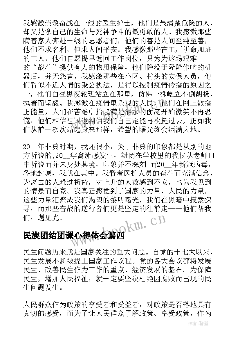 2023年民族团结团课心得体会(实用5篇)