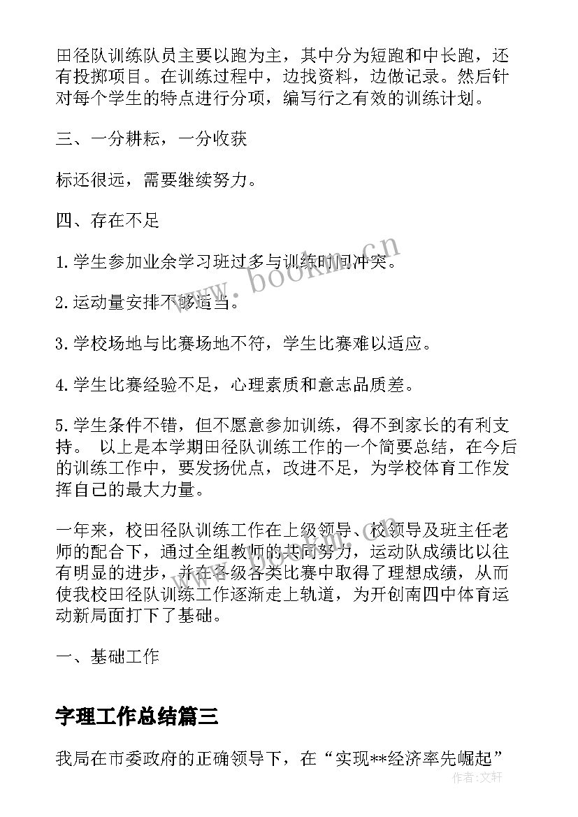 2023年字理工作总结(优质6篇)