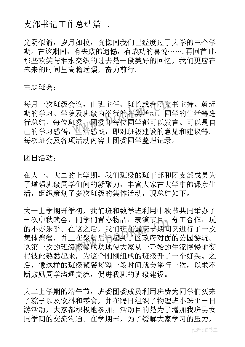 2023年支部书记工作总结(模板8篇)