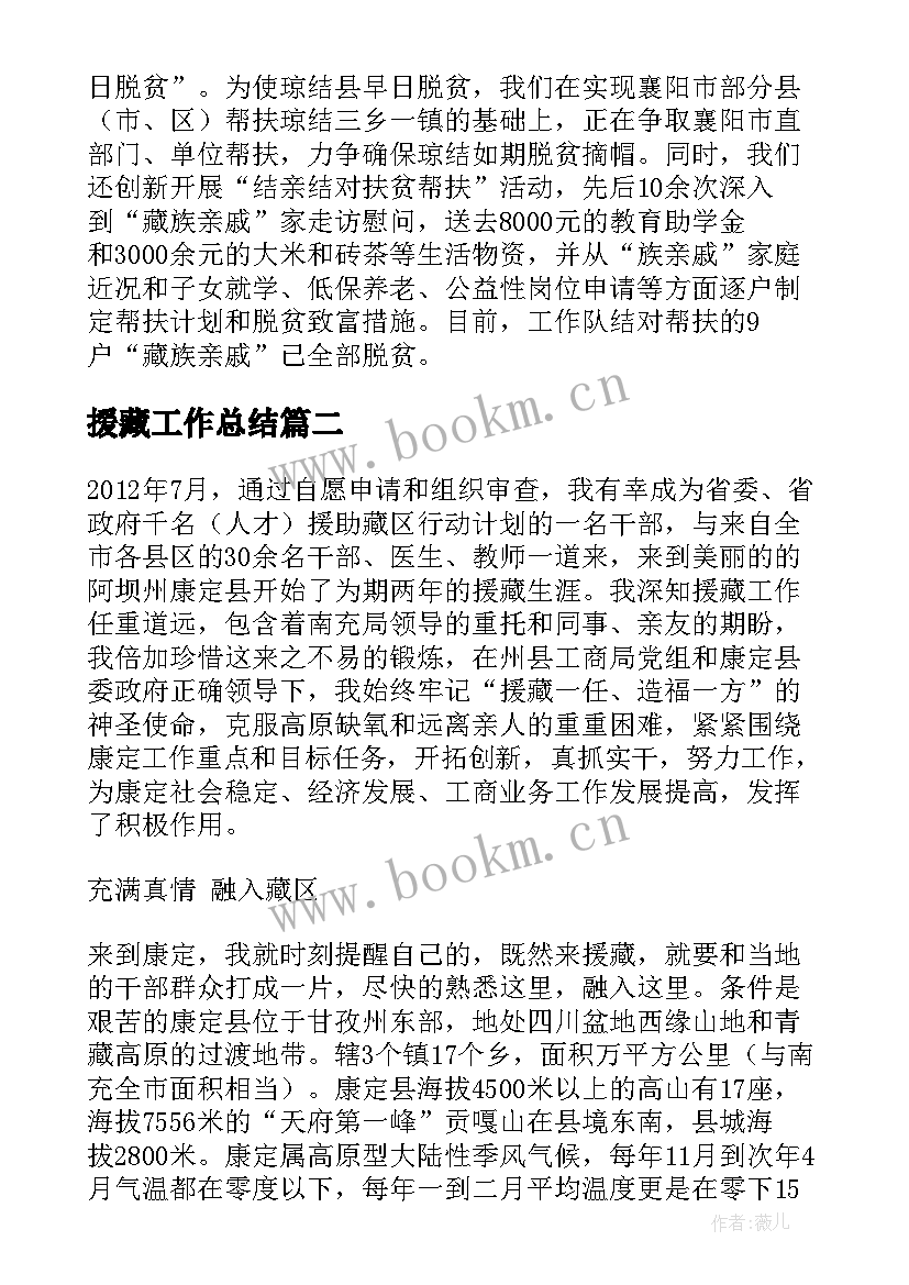 2023年援藏工作总结(实用5篇)