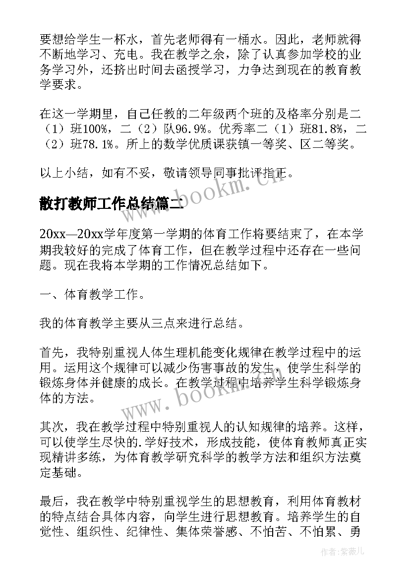 散打教师工作总结(通用7篇)