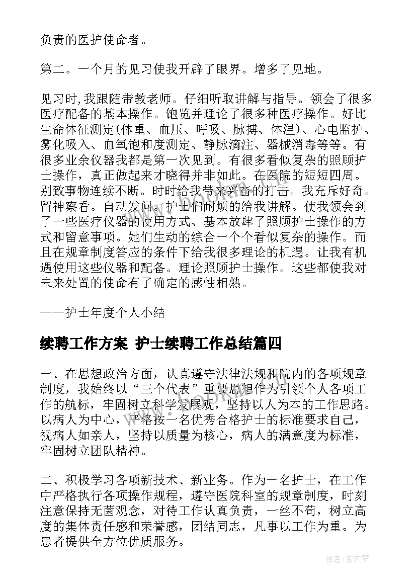 2023年续聘工作方案 护士续聘工作总结(精选5篇)