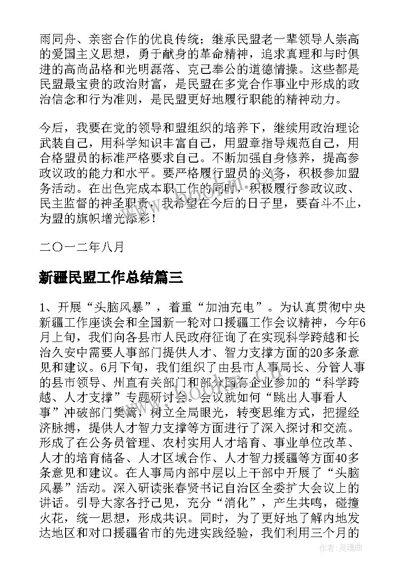 2023年新疆民盟工作总结(精选5篇)