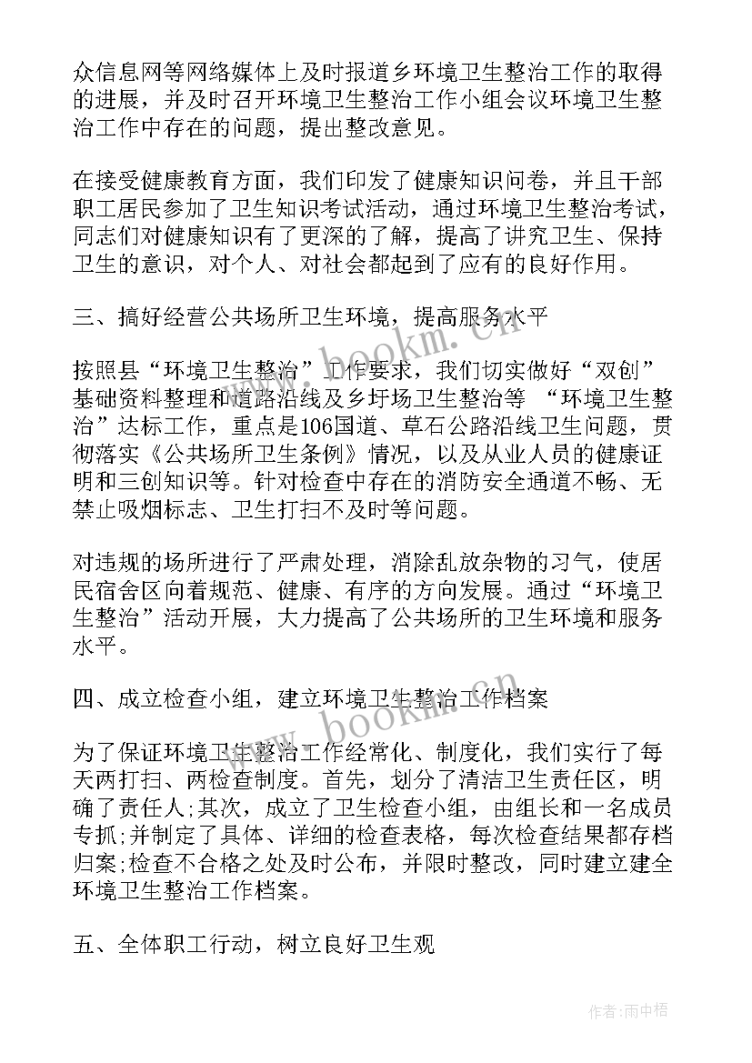 2023年卫生领域专项整治工作总结(实用8篇)