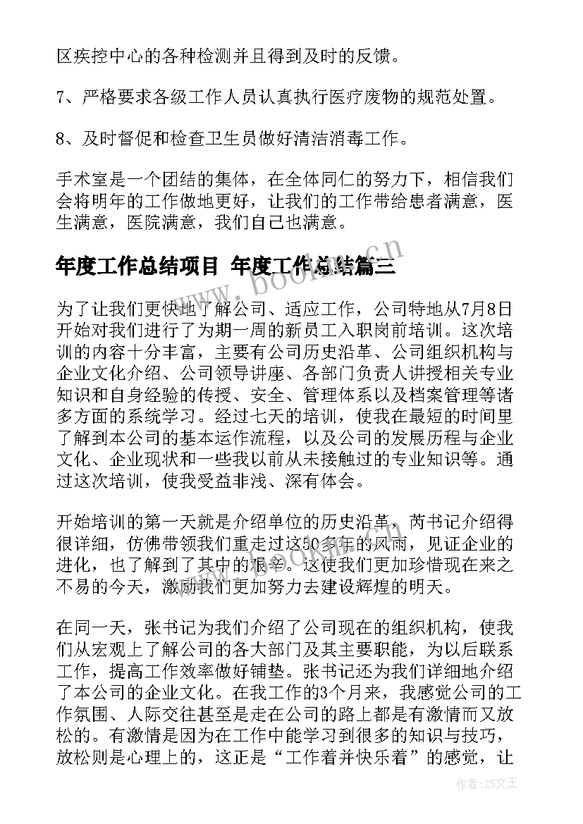 2023年年度工作总结项目 年度工作总结(大全8篇)