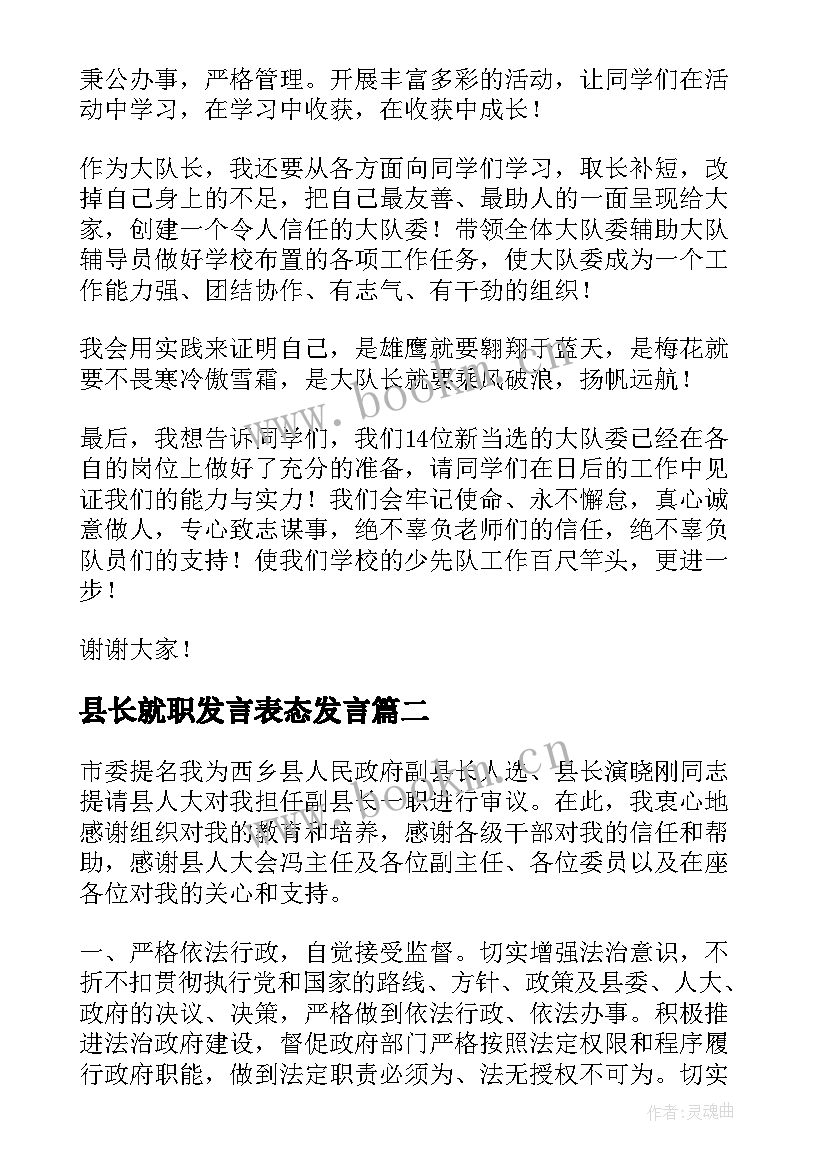 县长就职发言表态发言(模板6篇)