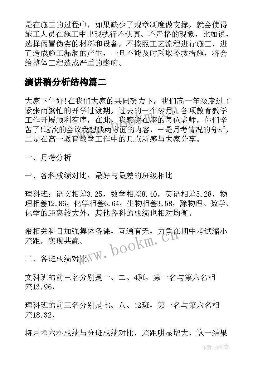 最新演讲稿分析结构(优质5篇)