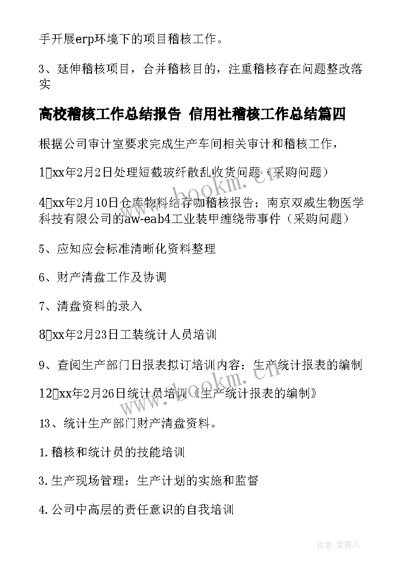 最新高校稽核工作总结报告 信用社稽核工作总结(模板5篇)