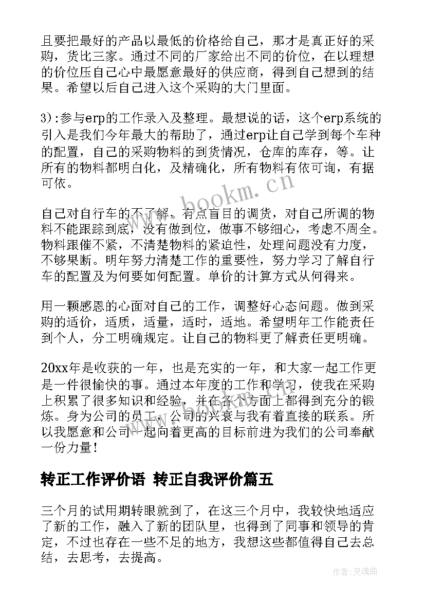 2023年转正工作评价语 转正自我评价(优秀5篇)