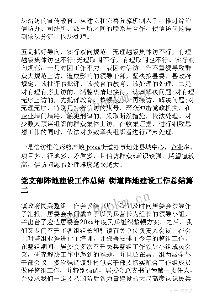 2023年党支部阵地建设工作总结 街道阵地建设工作总结(通用5篇)