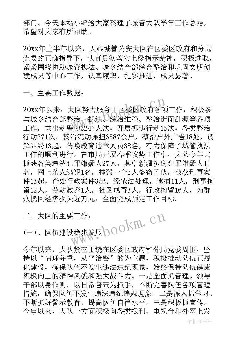 2023年民生保障工作总结 城管大队工作总结(大全5篇)