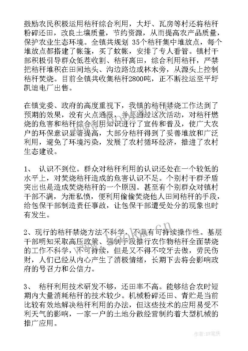 村秸秆禁烧工作总结(通用5篇)