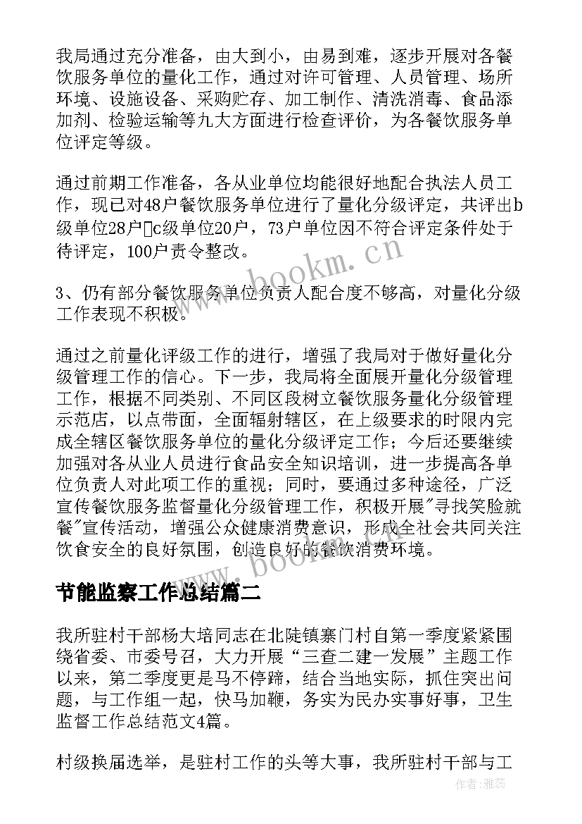 2023年节能监察工作总结(优质8篇)