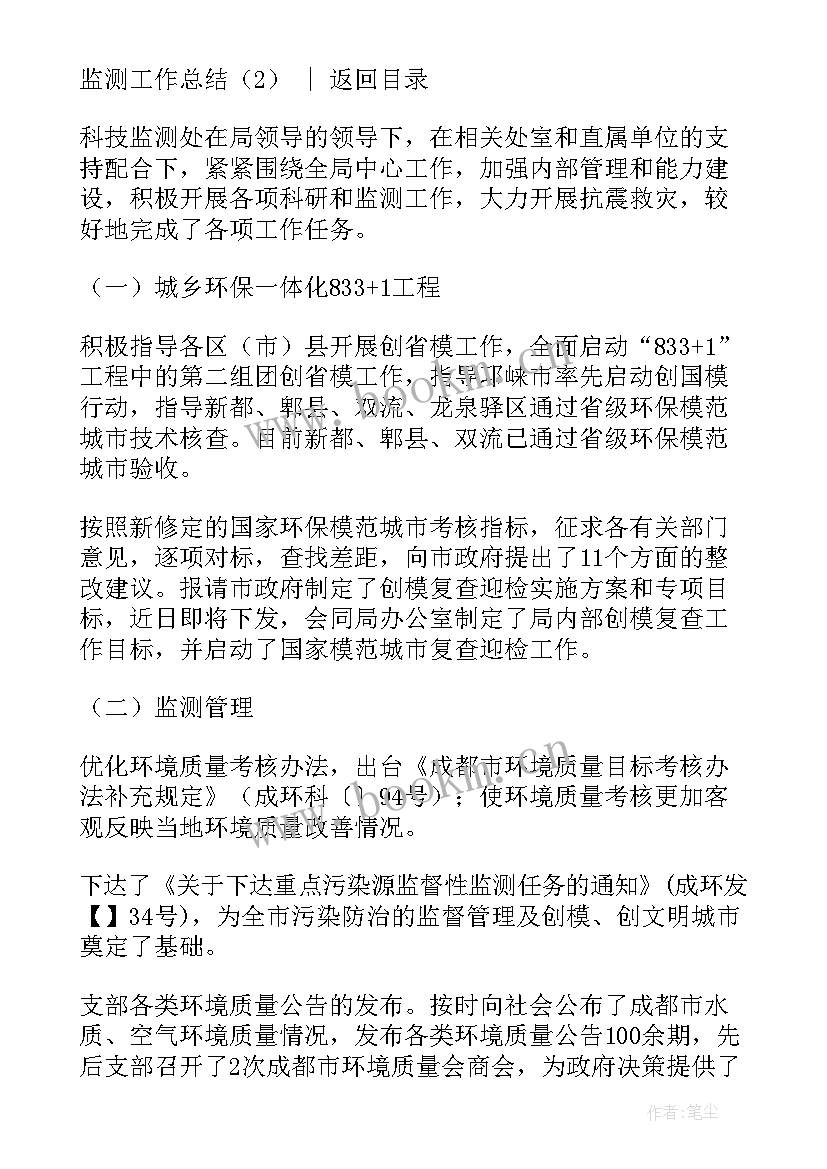 最新监测站工作总结个人(模板6篇)