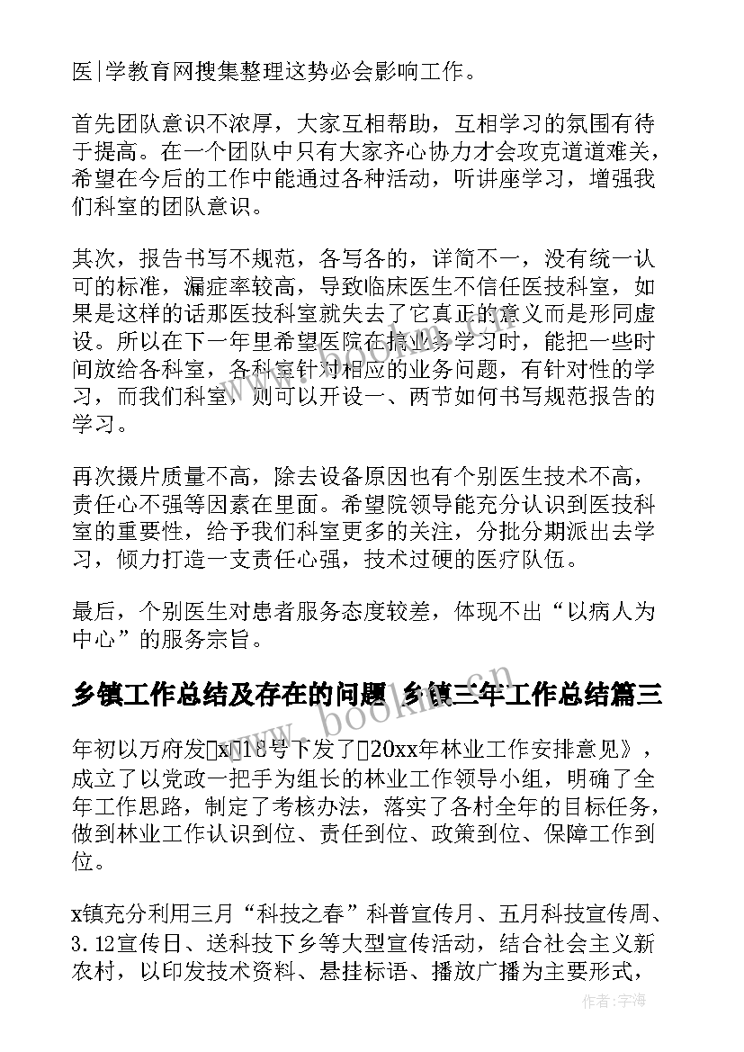 乡镇工作总结及存在的问题 乡镇三年工作总结(精选7篇)