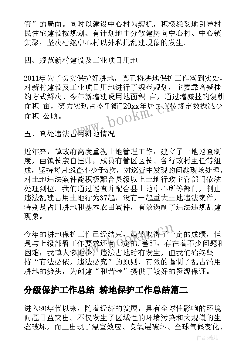 2023年分级保护工作总结 耕地保护工作总结(优质6篇)