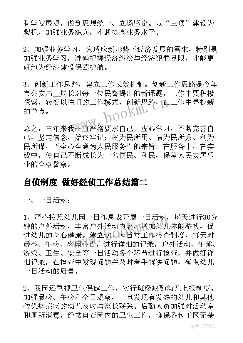 自侦制度 做好经侦工作总结(优秀7篇)