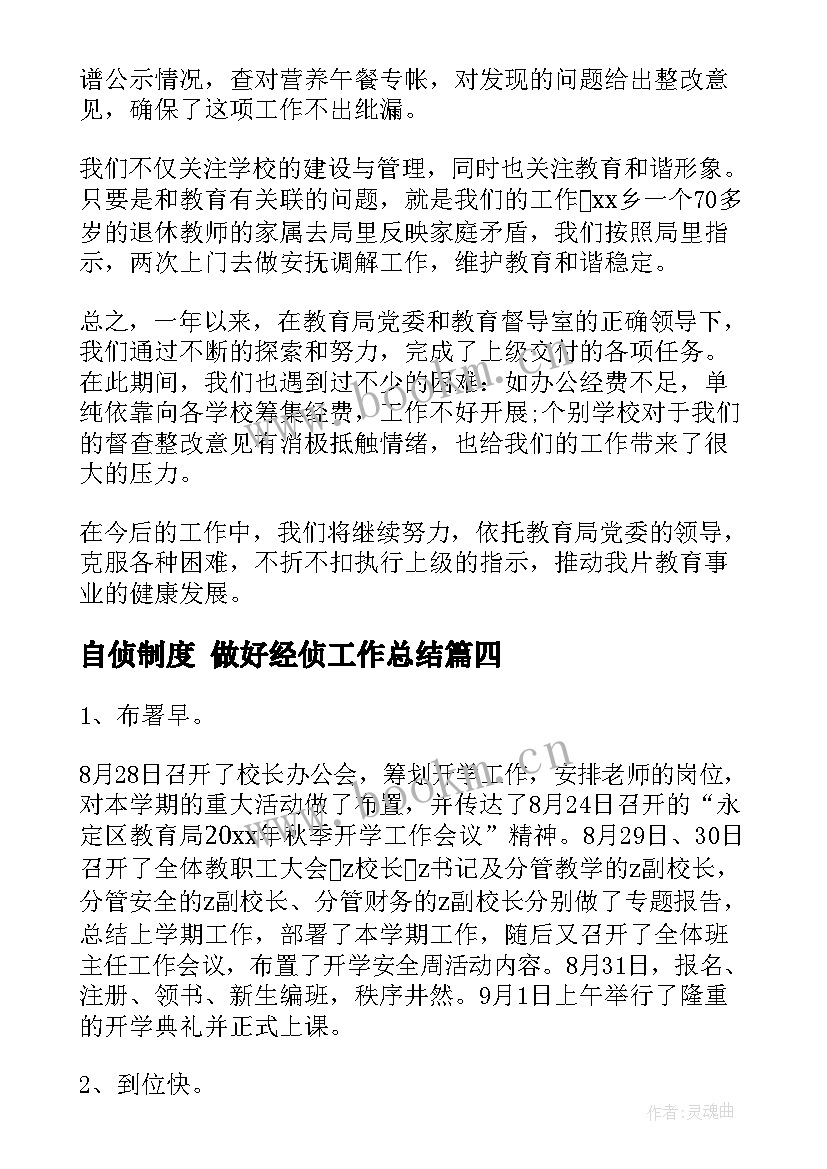 自侦制度 做好经侦工作总结(优秀7篇)