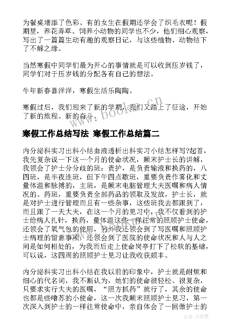 2023年寒假工作总结写法 寒假工作总结(大全10篇)