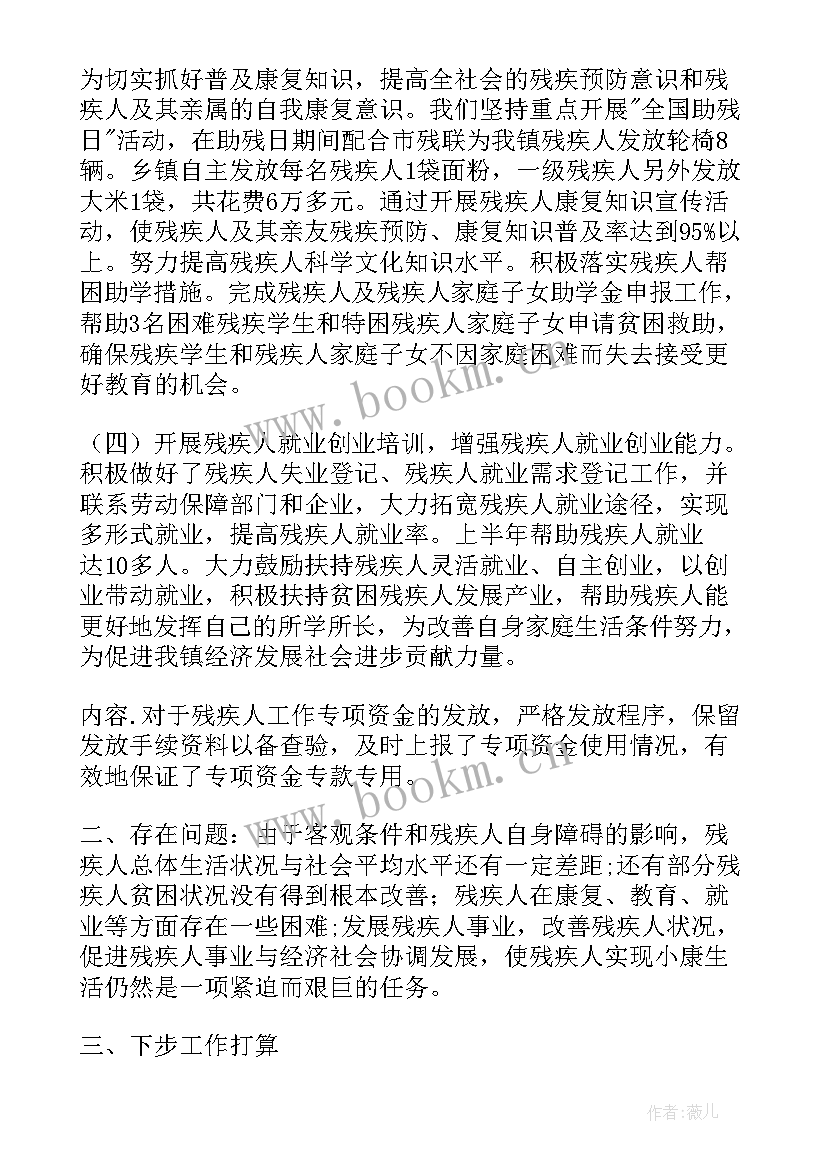 残联工作总结和计划(精选5篇)